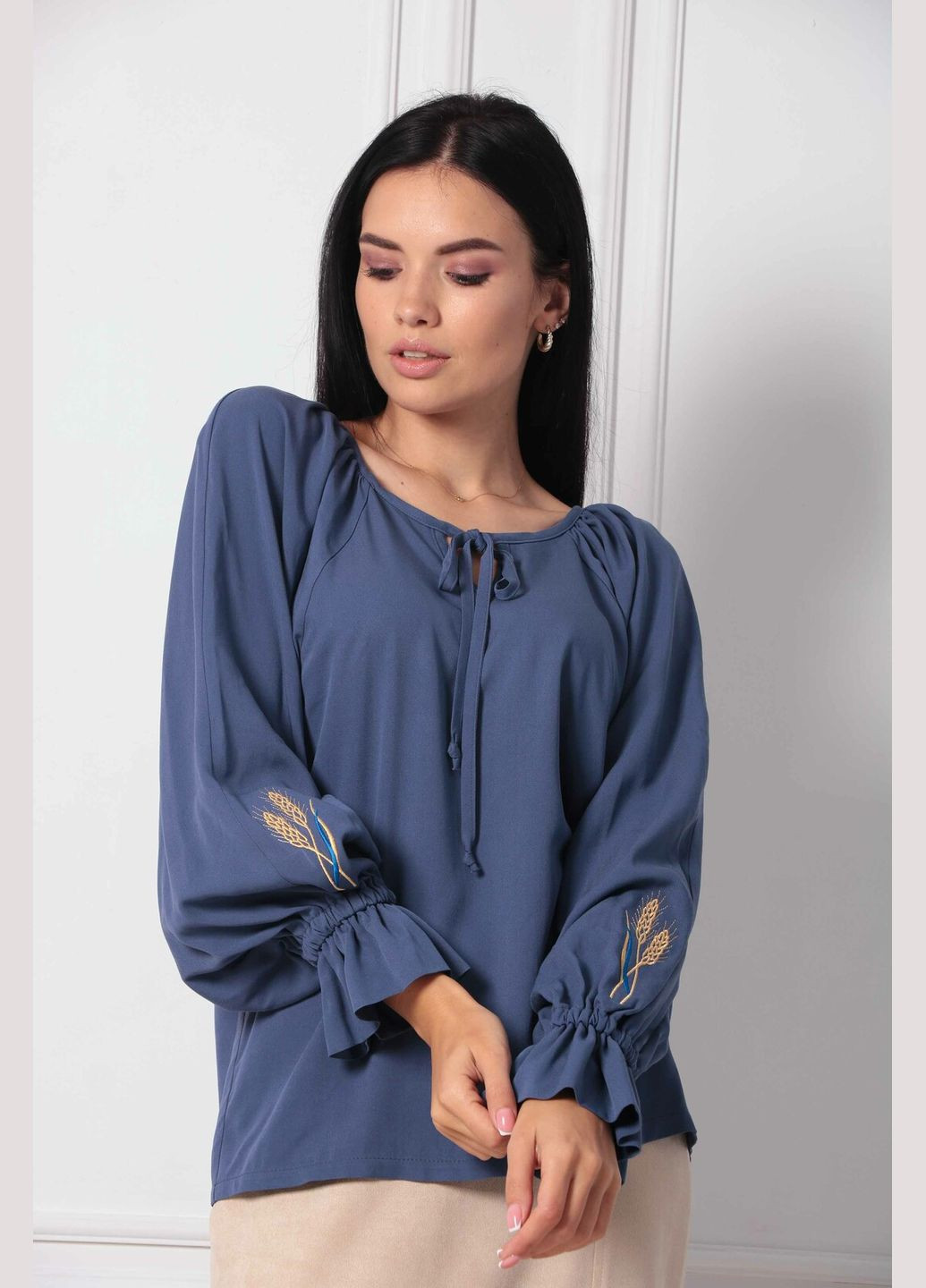 Темно-блакитна блуза белла Ри Мари