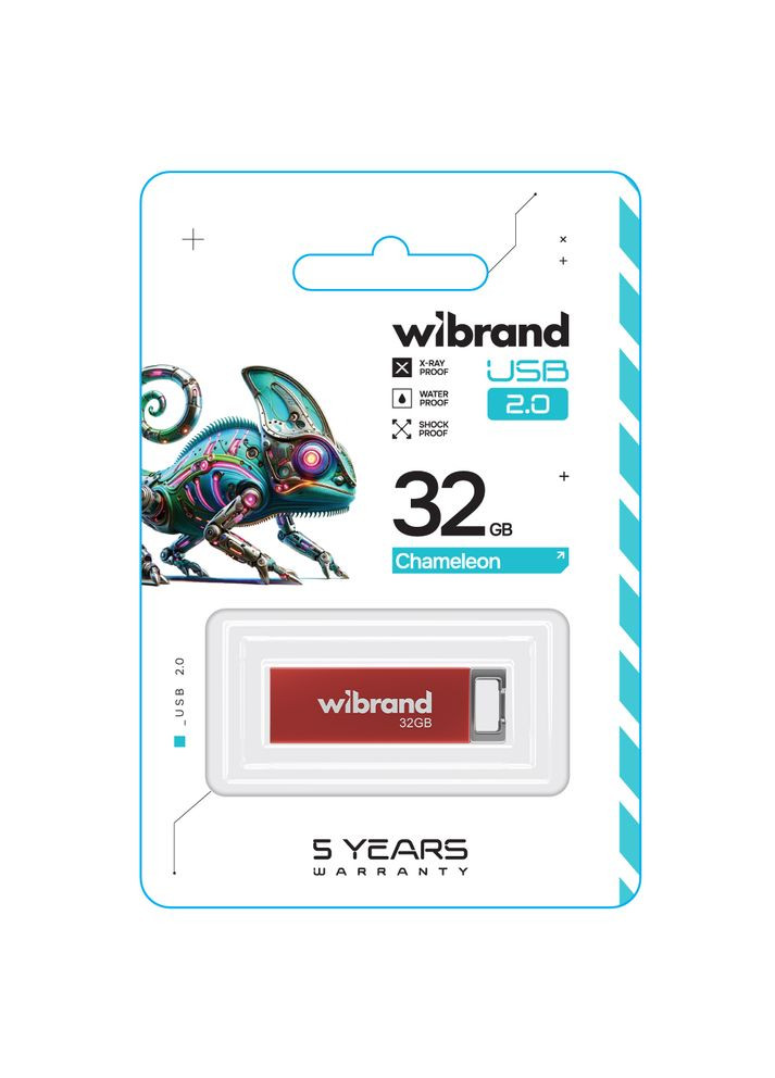 Флеш-накопичувач USB 2.0 32Gb Red (WI2.0/CH32U6R) Wibrand Chameleon (357474699)