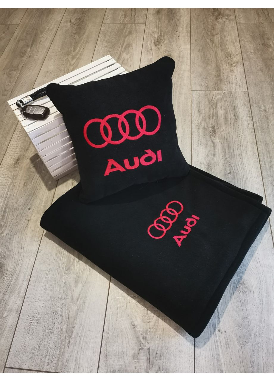 Плед и подушка в автомобиль "Audi" цвет ченый No Brand (369717373)