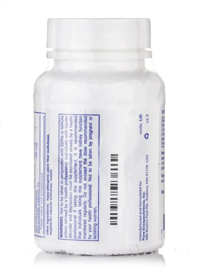 Літій Оротат (Lithium Orotate) 5 мг 90 капсул Pure Encapsulations (370188649)
