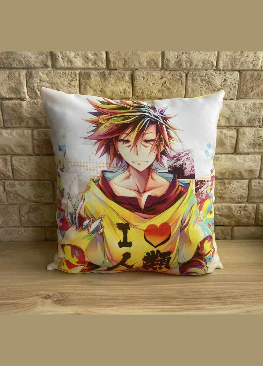 Подушка Аніме Немає гри – немає життя - 4 33х33см No Brand (324077790)