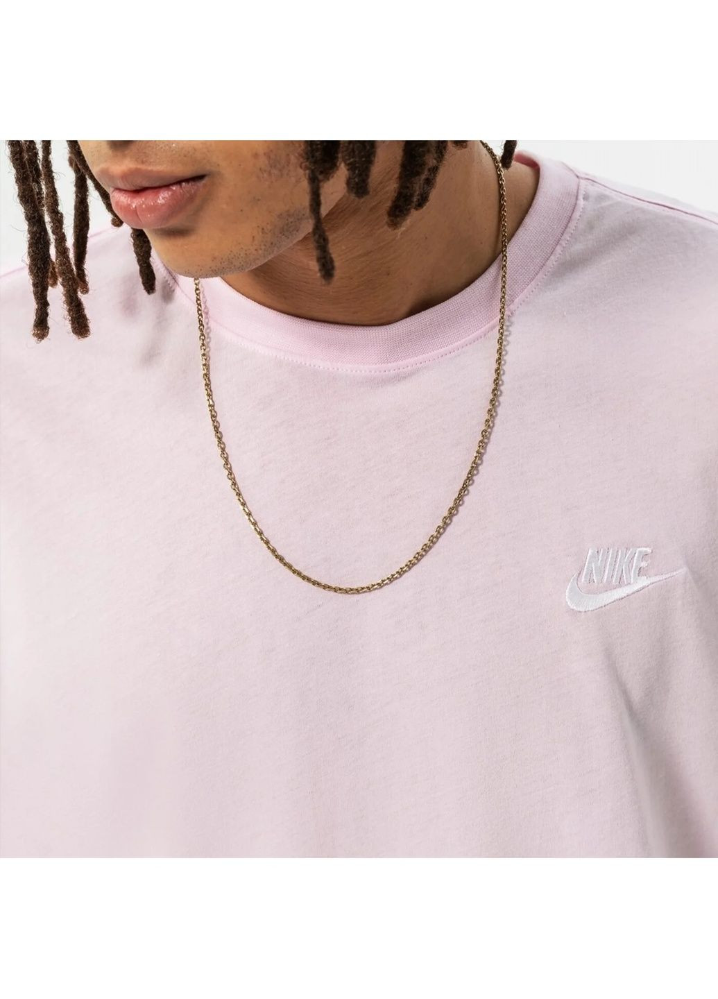 Розовая футболка мужская t-shirt sportswear club pink Nike