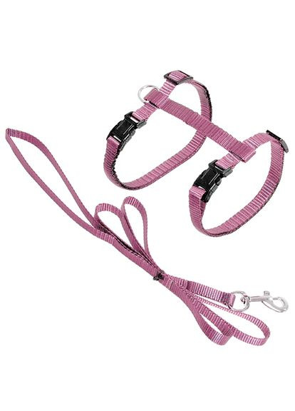 Шлея с поводком Cat Harness and Leash Ziggi для кошек розовая, 22-36 см/27-46 см, 1.1 м (5415245135700) Flamingo (320760952)