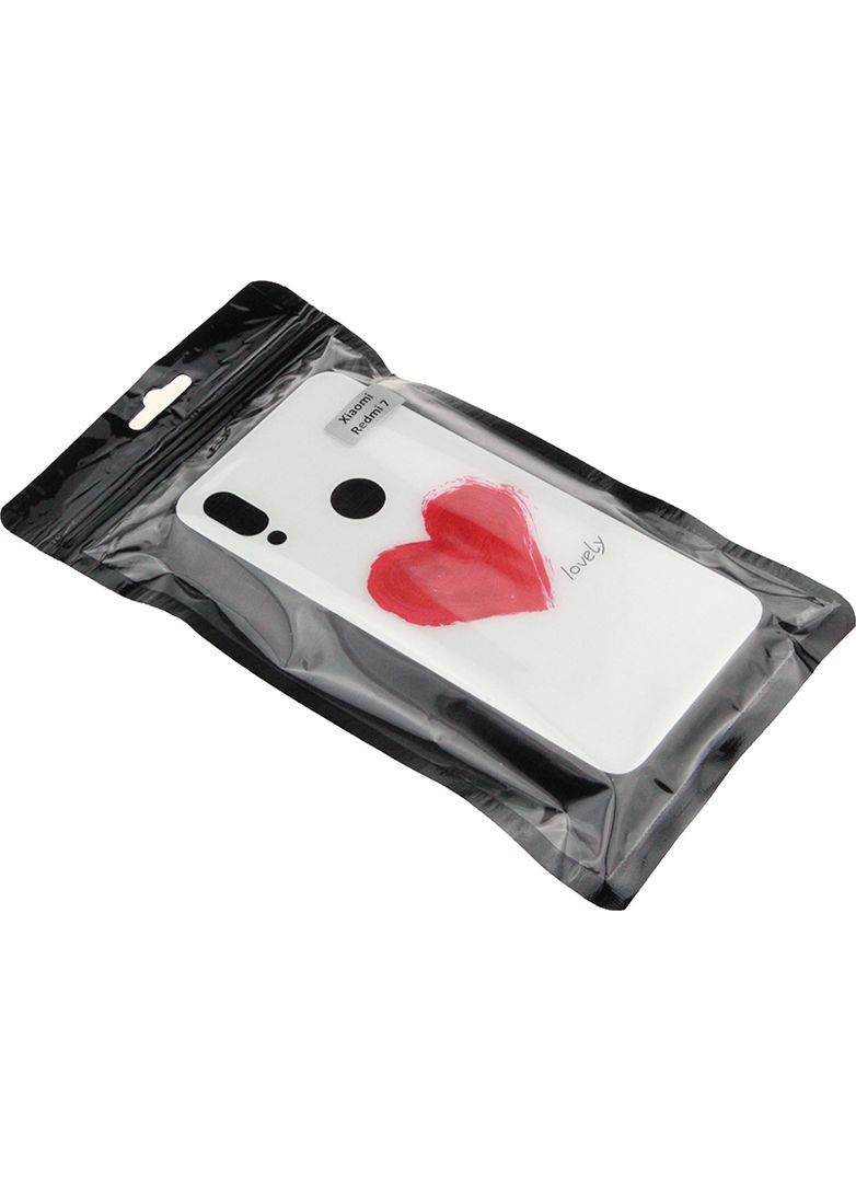 Чехол-накладка Glass Fashionable Case Xiaomi Redmi 7 Red Heart on White Toto (301781243)