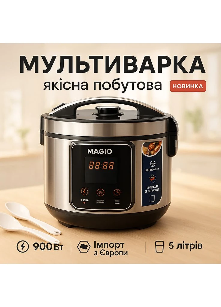 Мультиварка з функцією смаження та випікання, Мультиварка 6 літрів для сім’ї ZB-30 Magio (401682558)