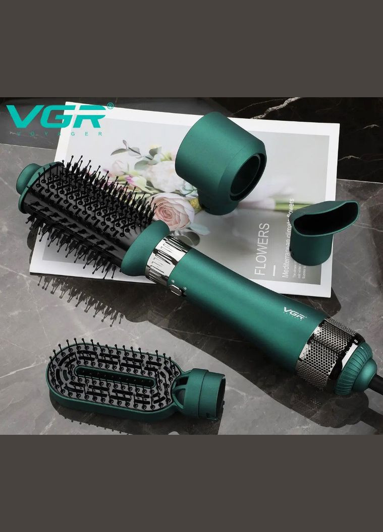 Фен щітка браш для волосся 2в1 V-498 стайлер з іонізацією для укладання накрутки професійна гребінець VGR (297331712)