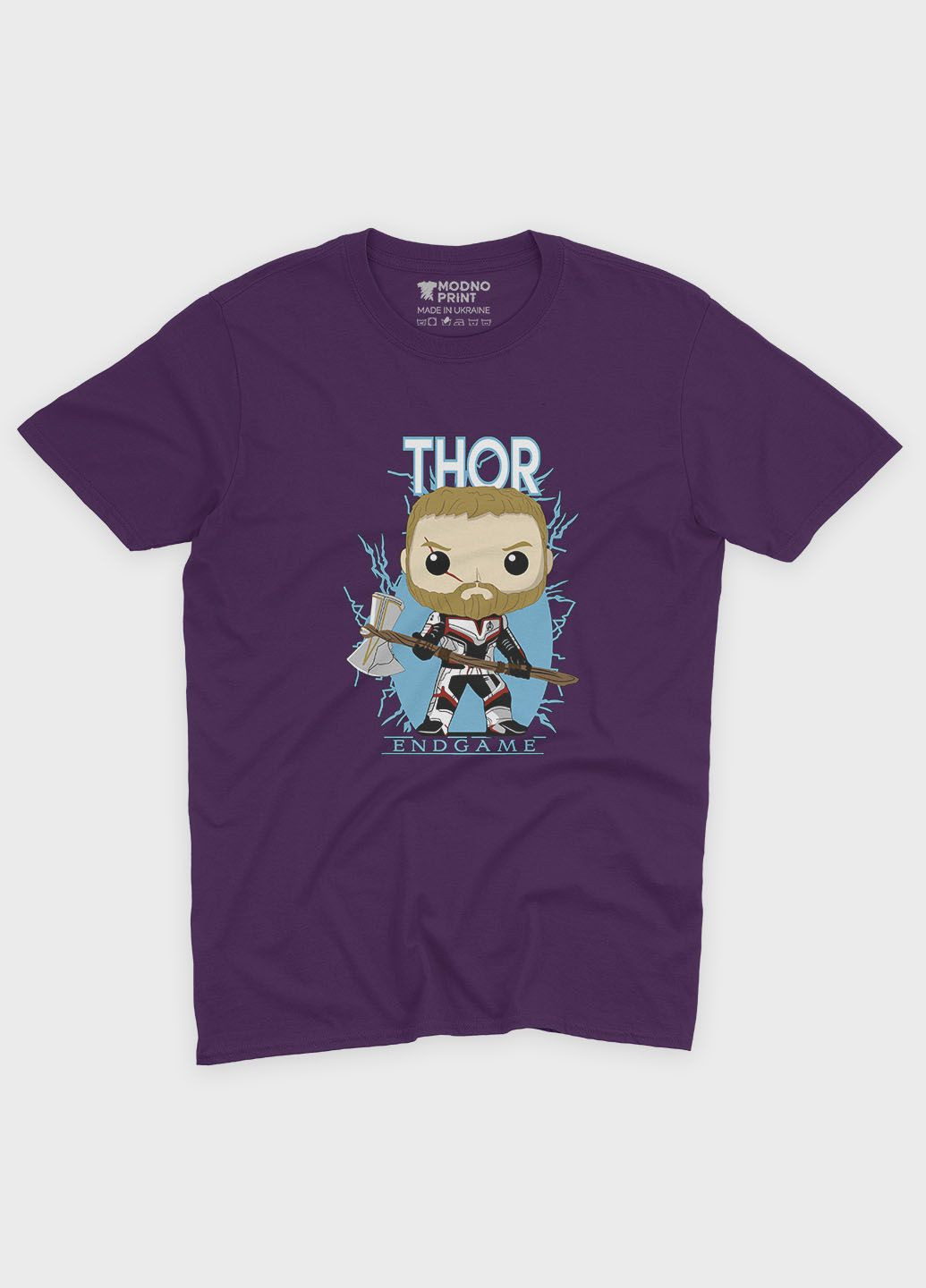 Фиолетовая демисезонная футболка для мальчика с принтом супергероя - тор (ts001-1-dby-006-024-004-b) Modno