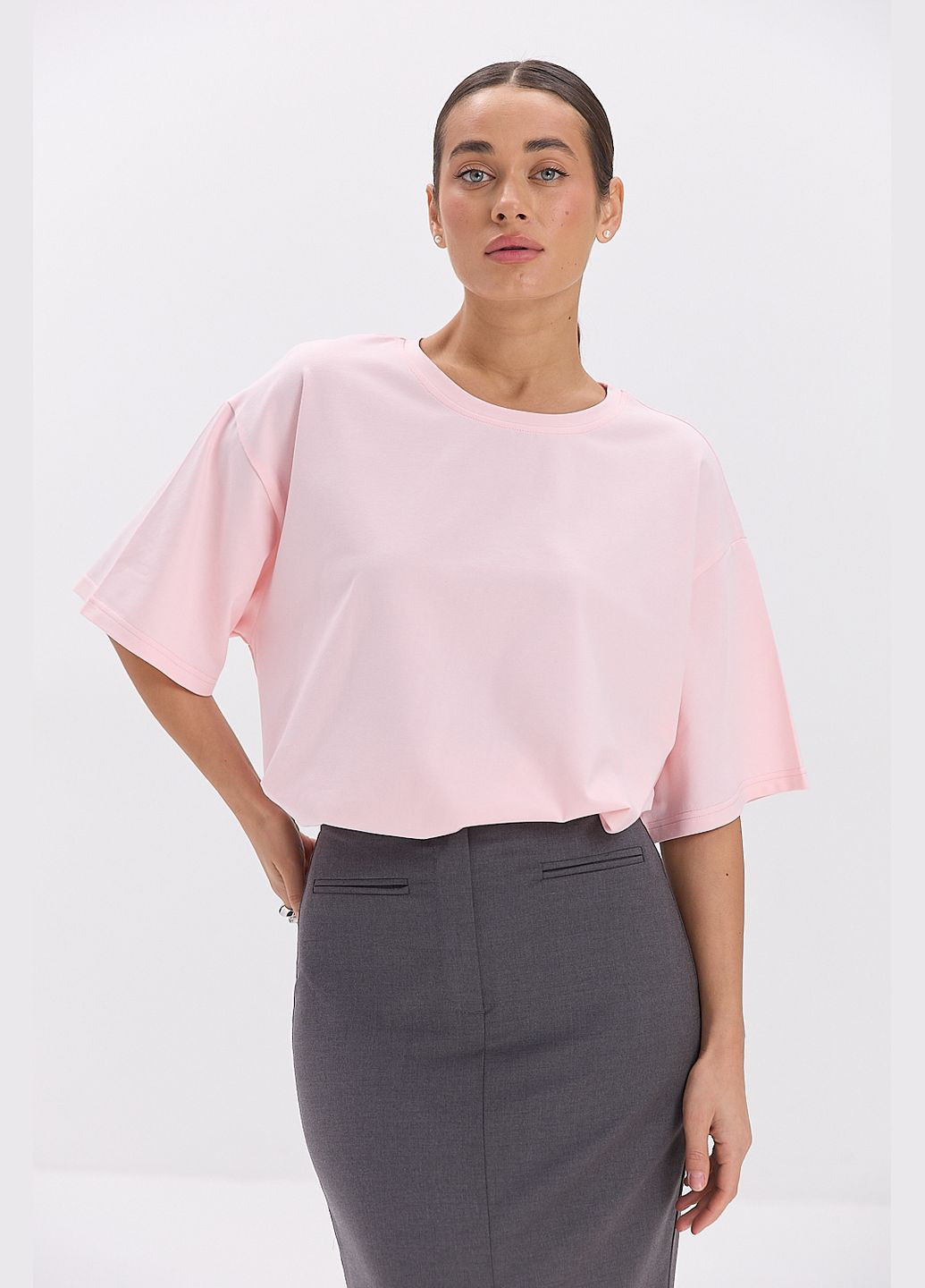 Женская oversize футболка коричневого цвета Arjen - (324392565)