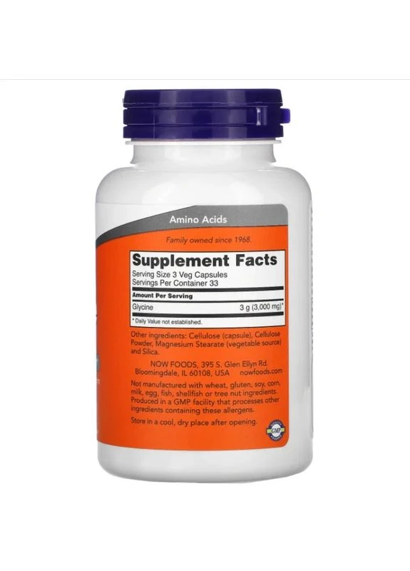 Глицин "Glycine" 1000 мг, 100 капсул Now Foods (361116796)