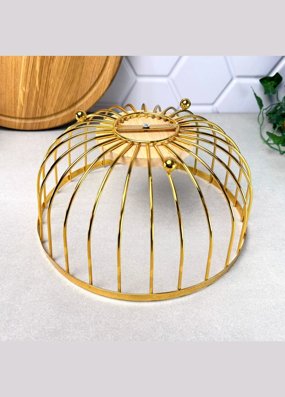 Металлическая корзина для фруктов 25 см. Золото. No Brand (311224227)