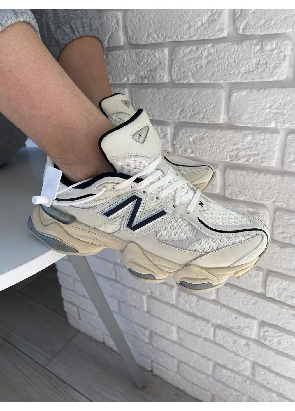 КРОССОВКИ ЖЕНСКИЕ NEW BALANCE 9060 CREAM BLACK НЬЮ БЕЛАНС 9060 No Brand чёрные демисезоны (369387388)