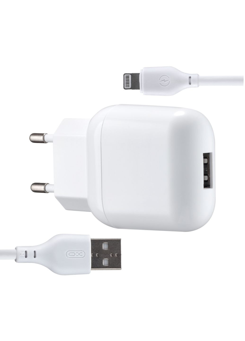 МЗП L37 2в1 Lightning 1USB / 2.1A білий XO (297456359)
