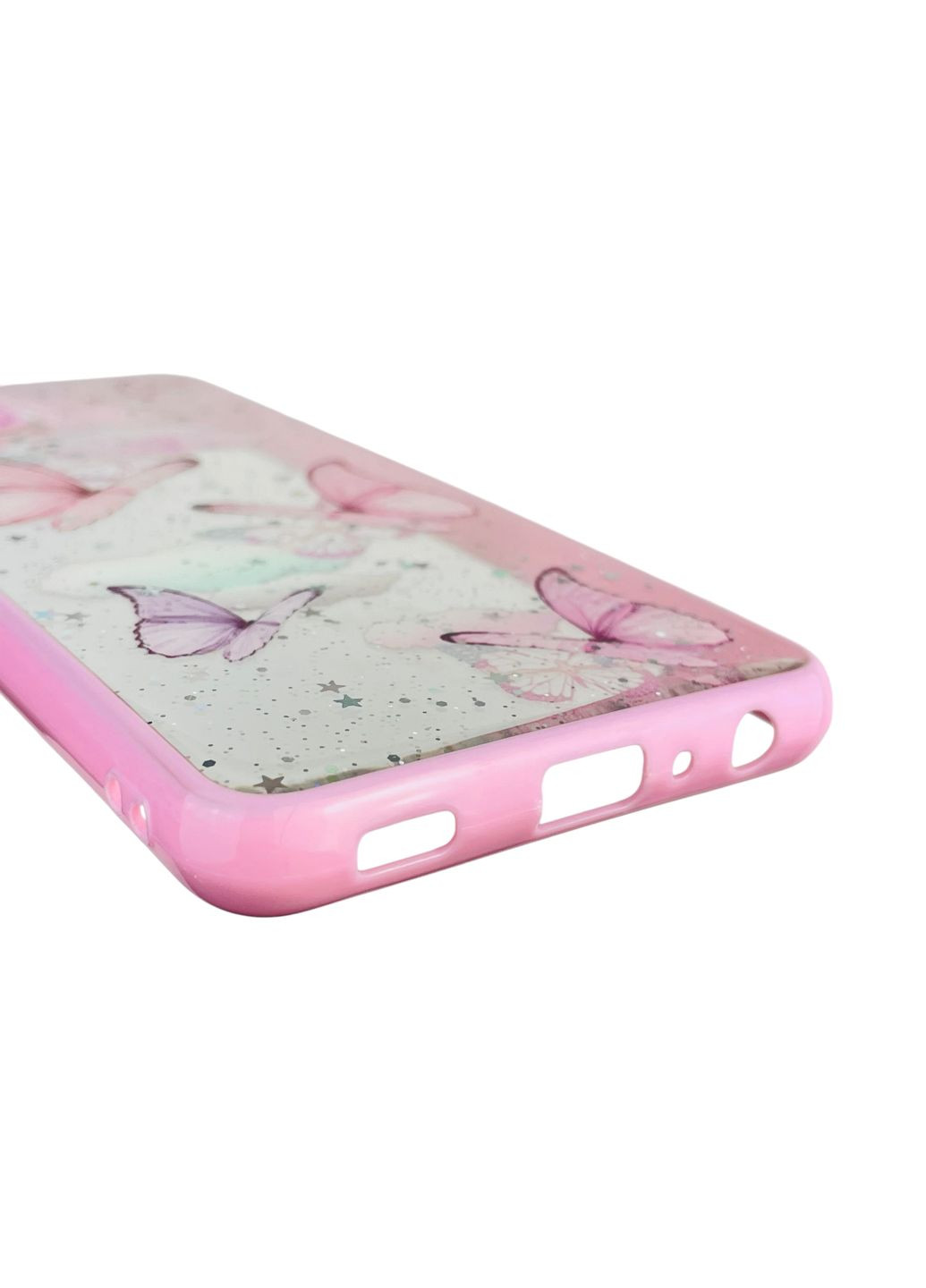 Чехол для Galaxy A32 4G (SM-A325F) с блёстками с бабочками на самсунг а32 4г розовый Samsung (366386518)