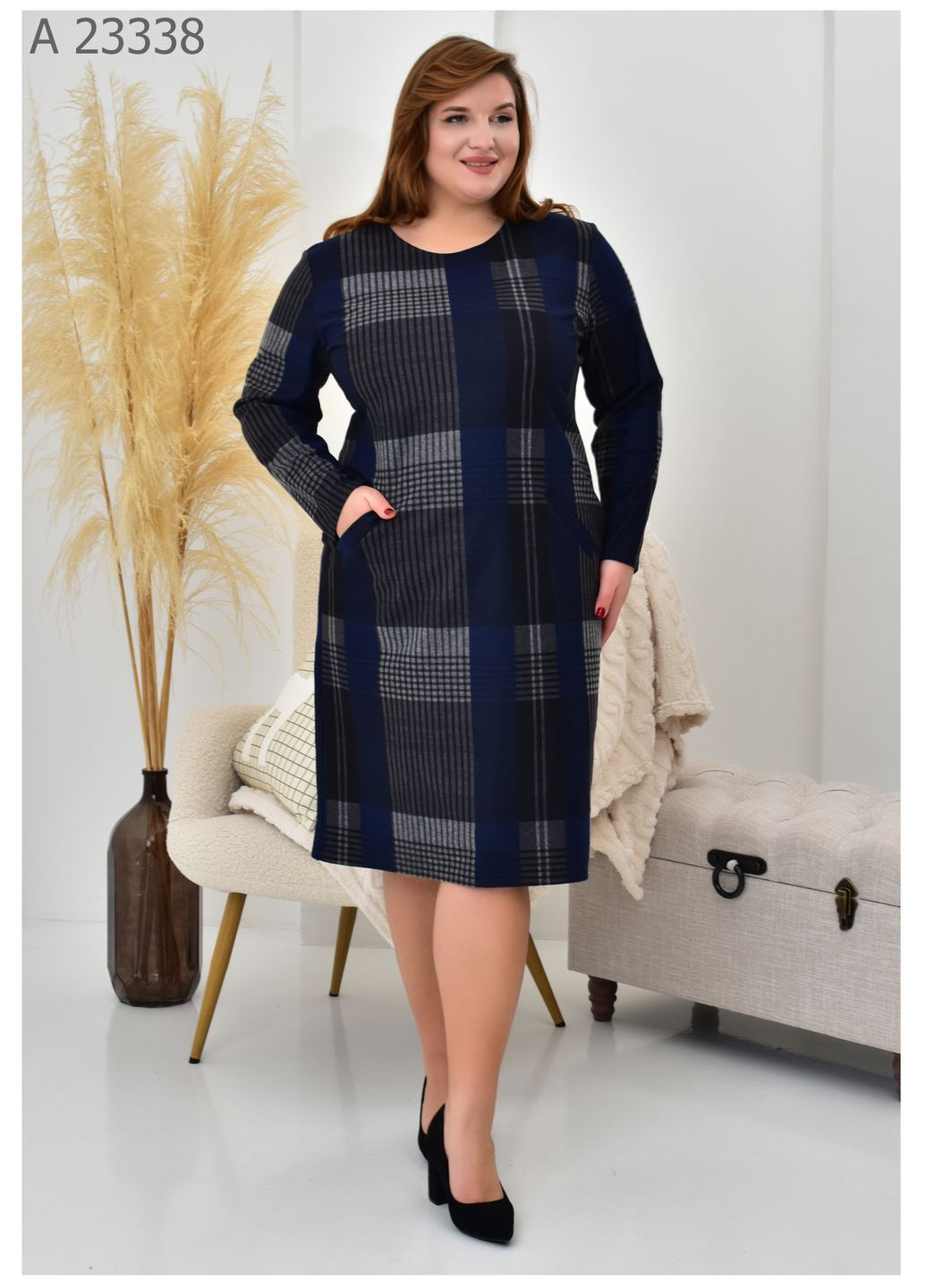 Чорна повсякденний сукня жіноча великого розміру SK