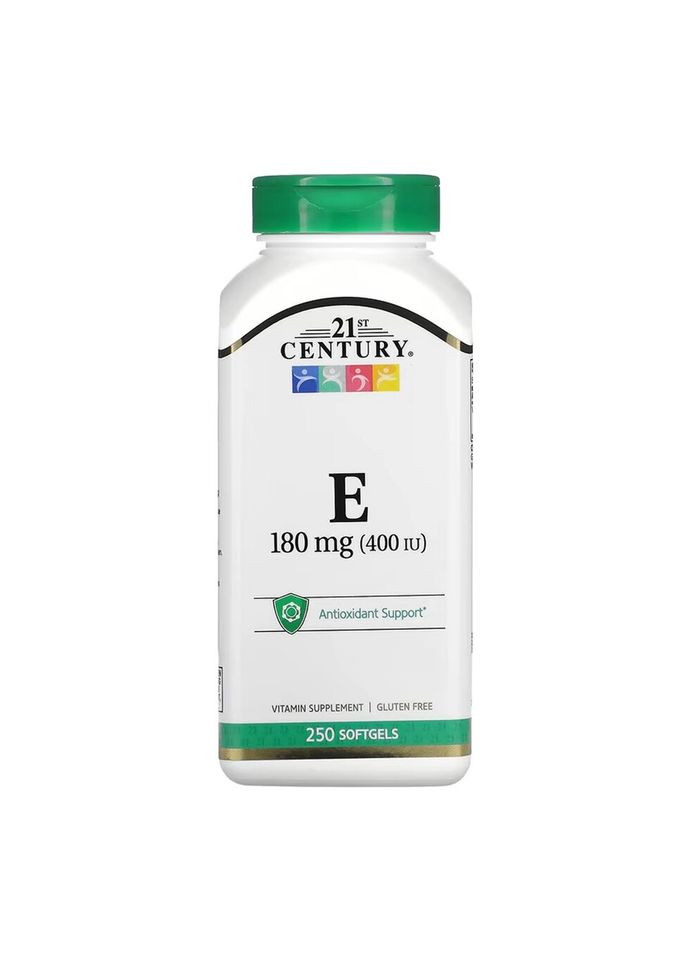 E 180 mg (400IU) - 250 капсул 21st Century (385957035)