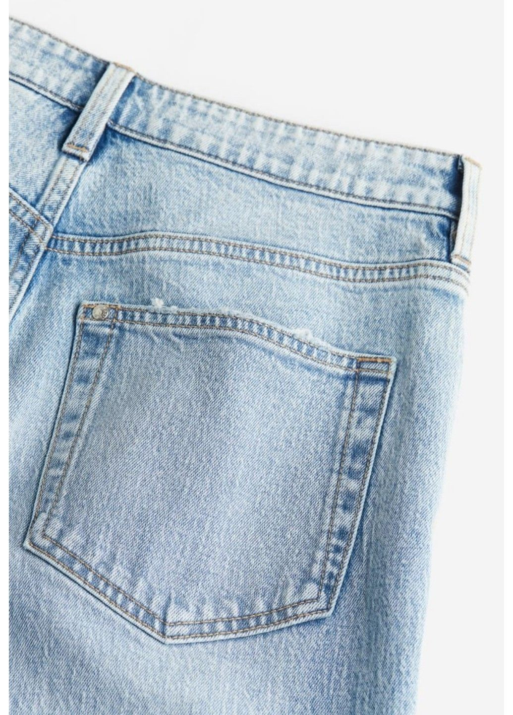 Женские укороченные широкие джинсы Н&М (57322) W38 Голубые H&M - (295263197)