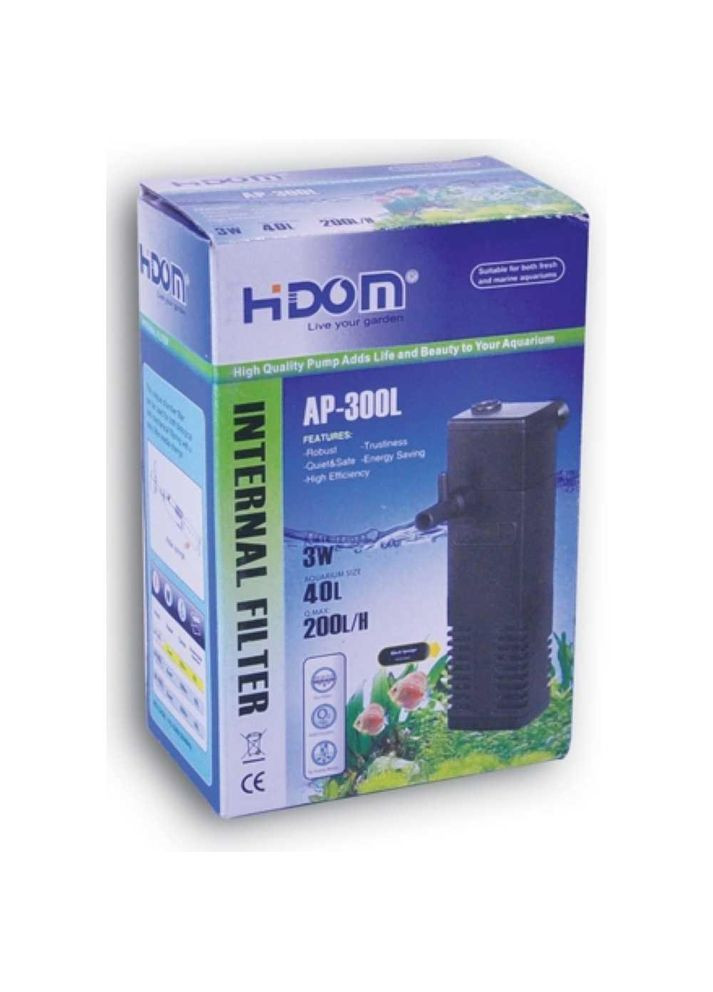 Фильтр аквариумный внутренний погружной AP-300L 3W 40L (6945175410947) Hidom (334058318)