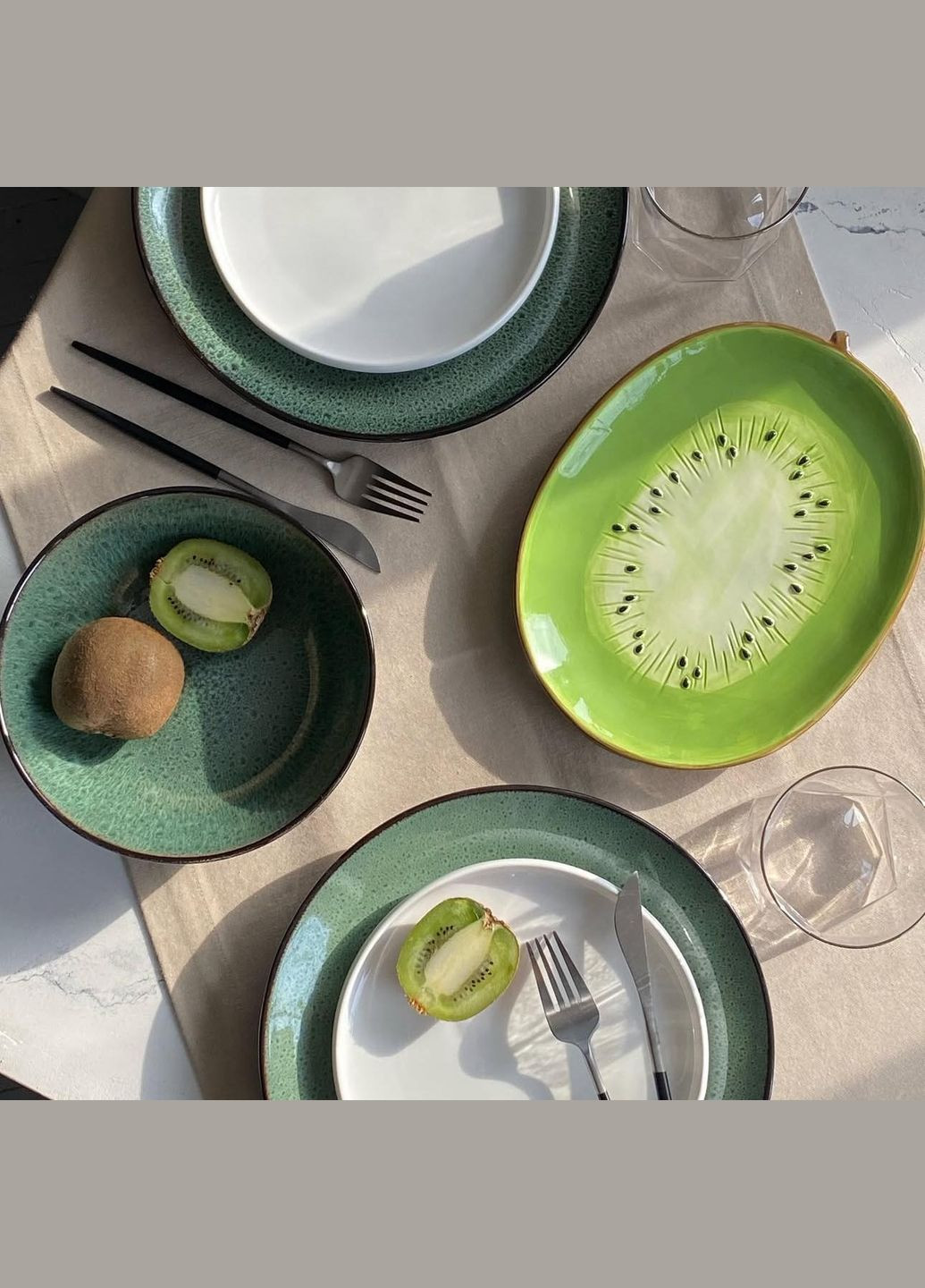 Тарелка керамическая Kiwi, 21.5*16.8*2.5см No Brand (333036888)