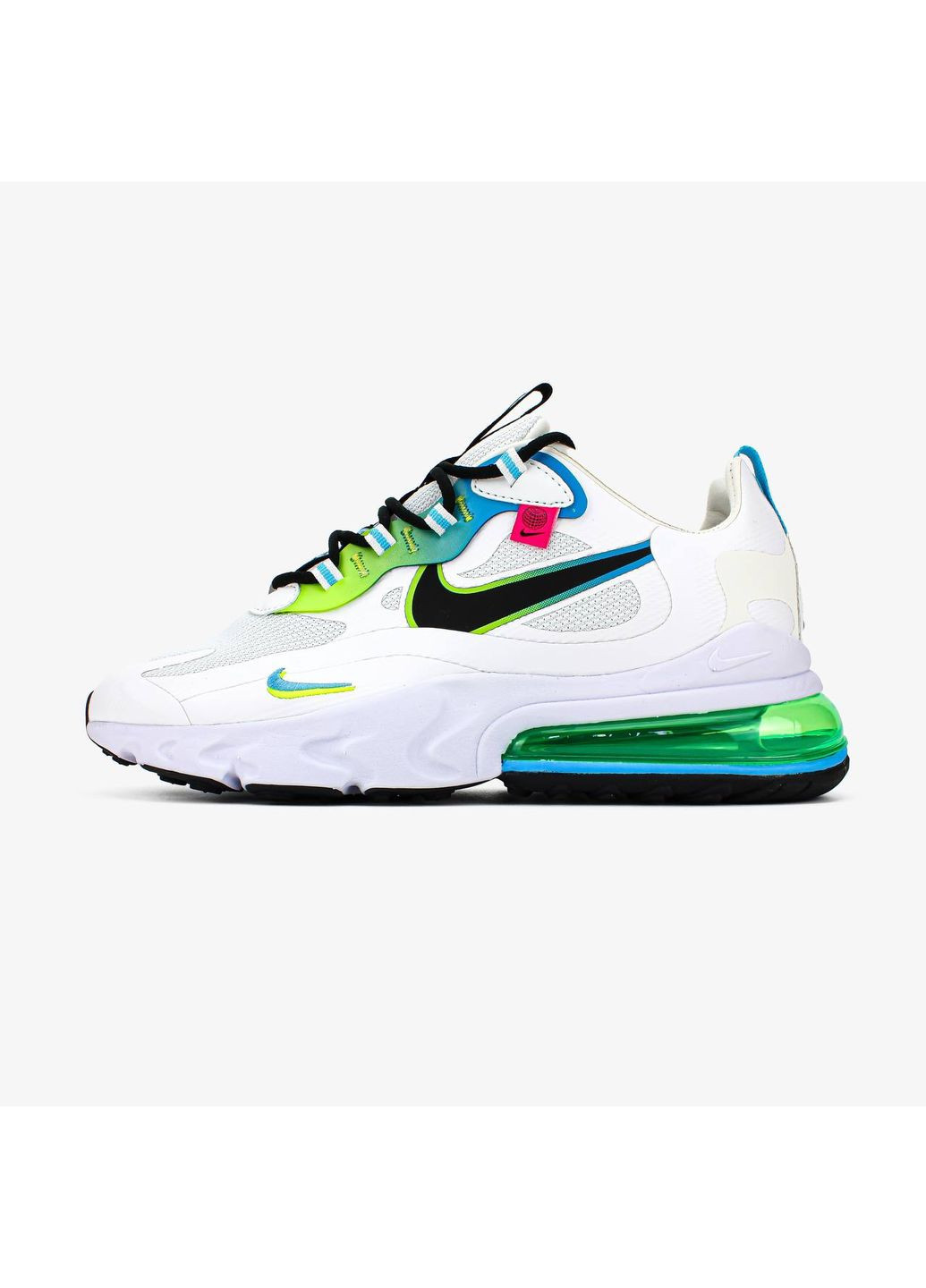 КРОССОВКИ ЖЕНСКИЕ NIKE AIR MAX 270 REACT WW WHITE GREEN BLUE НАЙК АИР МАКС 270 No Brand серые демисезоны (367173256)