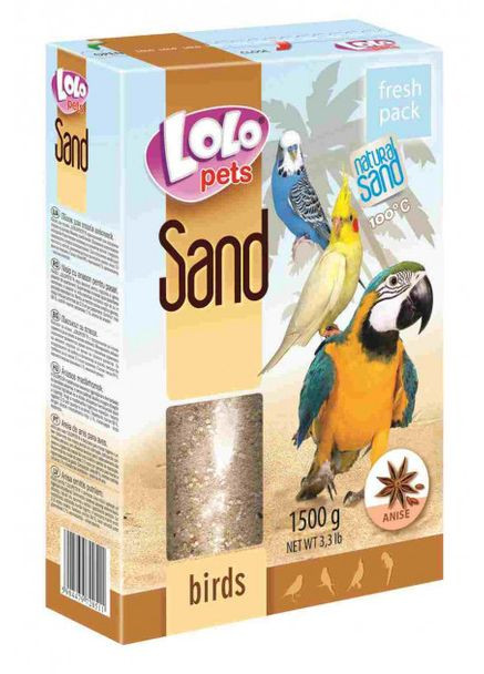 Песок для птиц Lolo Pets анисовый 1,5 кг LO-72051 LoloPets (268025109)