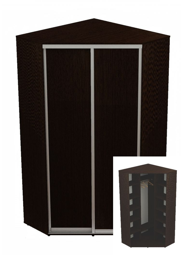 Шафа-купе дводверна 110*110*240 см Венге Магія 2 двері ДСП Кут-1 Алекса (360478036)