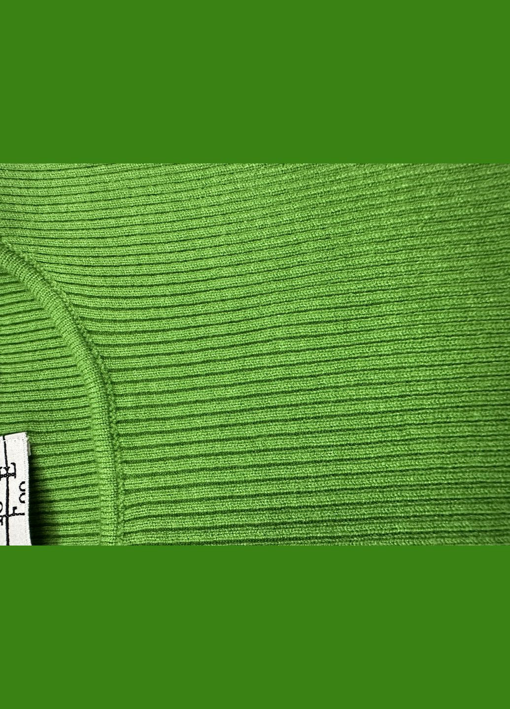 To Be Too tbt2432 свитшот укороченный для девушки (италия) зеленый с вырезом на талии однотонный зеленый праздничный, коктейльный, деловой, повседневный, кэжуал, деним вискоза