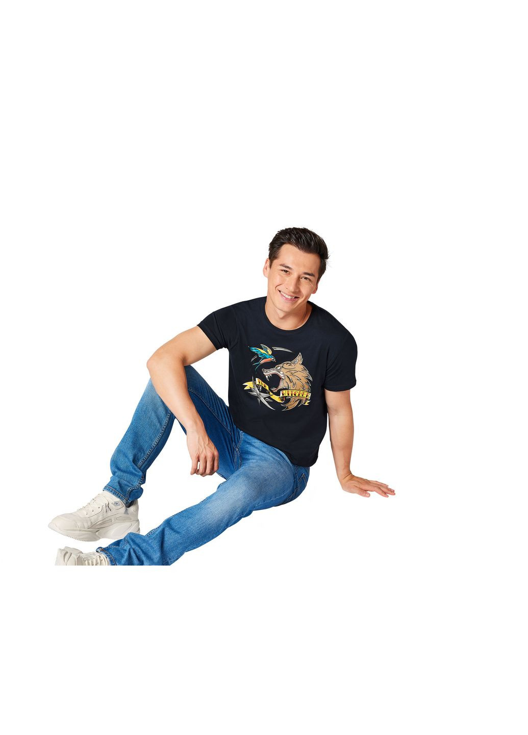 Темно-синяя футболка прямого кроя для мужчины netflix the witcher 435400 Lidl