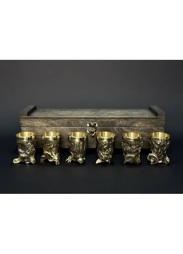 Стопки с головами животных из высококачественной бронзы 6 шт. Подарок брату, свату, куму Handmade 48440013 (366666052)