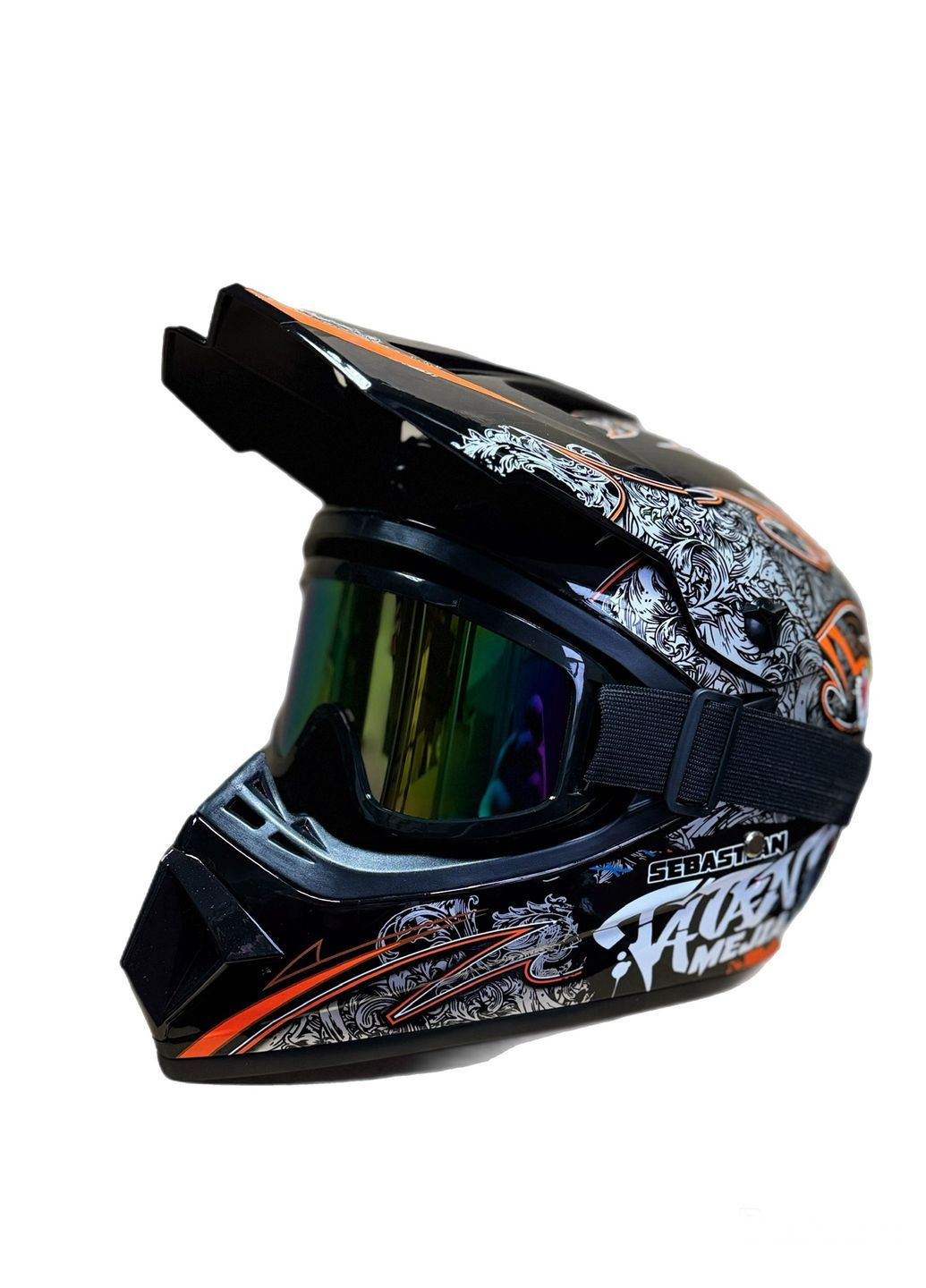 Мотошолом ендуро кросовий Helmet Sebastian + окуляри Standard комплект No Brand (371921001)