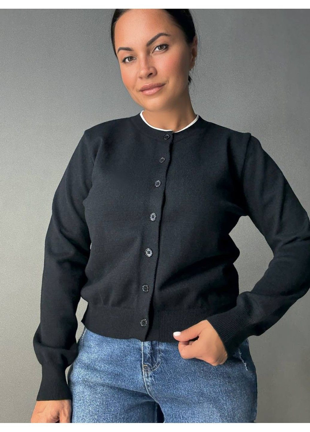 Черный демисезонный кардиган No Brand