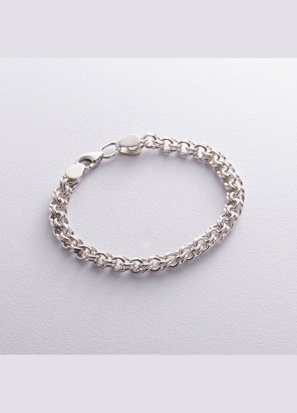 Срібний браслет плетіння Бісмарк 14161 17 17 Oniks (264023708)