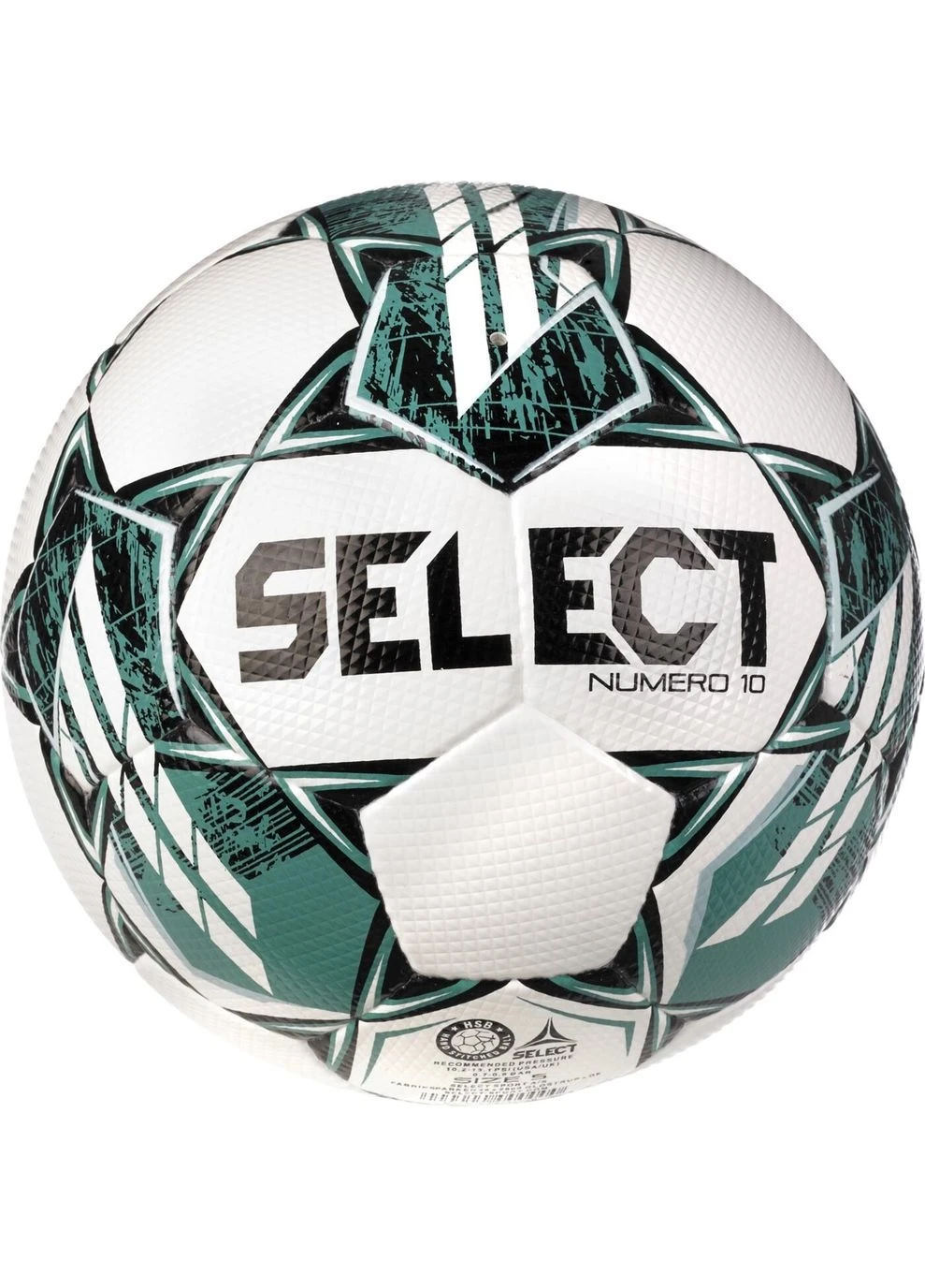 Футбольний м'яч V23 біло-зелено-чорний Розмір 5 367506-314 Select NUMERO 10 FIFA QUALITY PRO (397403395)
