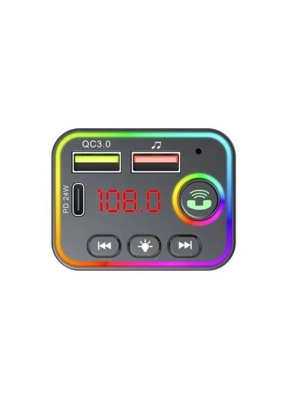 FM-модулятор HV-FM819BT, Black, від прикурювача, Bluetooth 5.3 + EDR, 1xType-C (24 Вт, PD3.0), 2xUSB (3.1A / 1A), microSD / USB Havit (395353405)