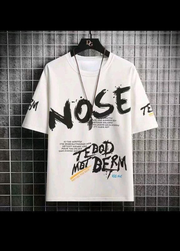 Біла футболка чоловіча с принтом біла 2634325760 No Brand