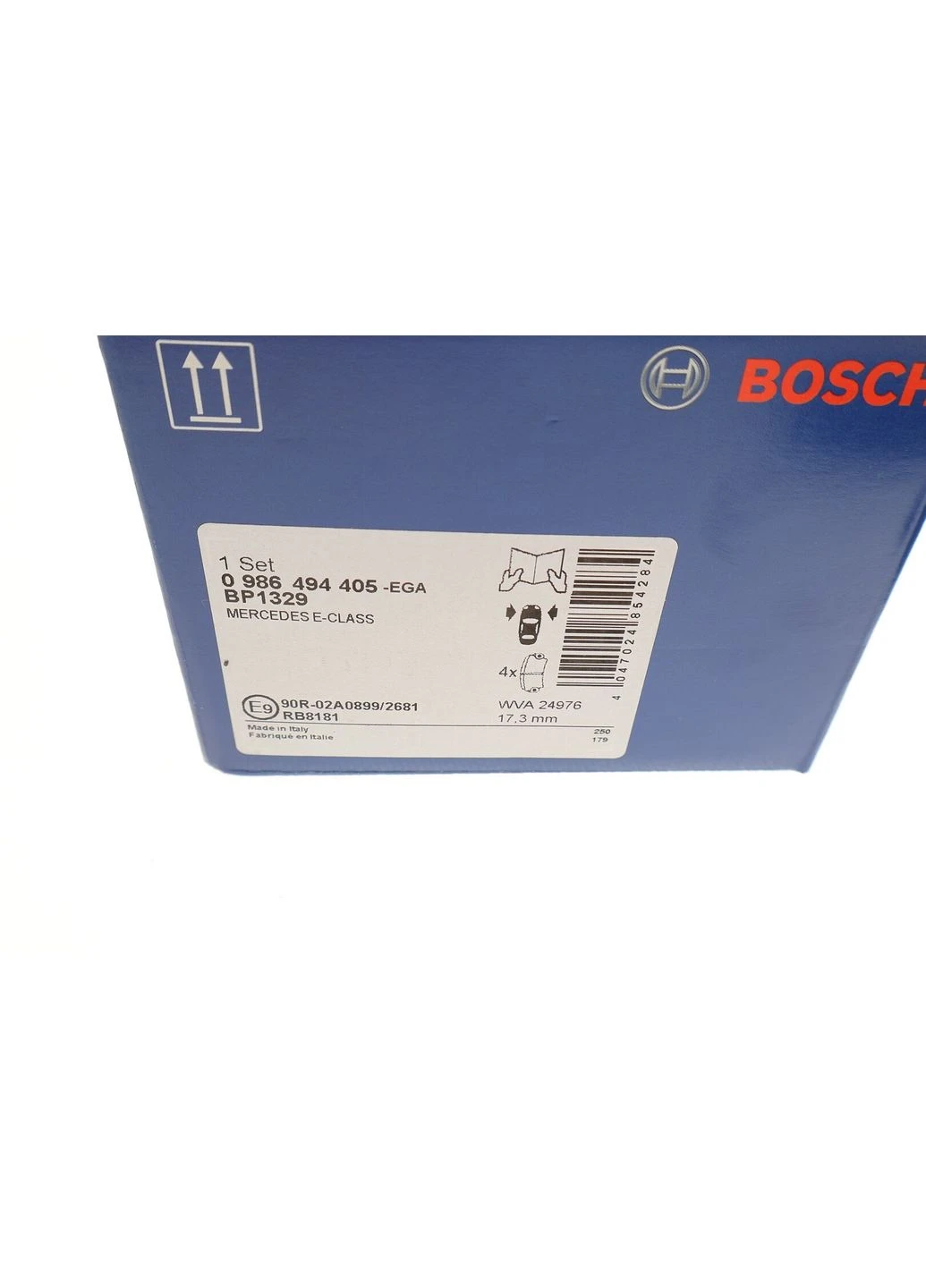 Колодки тормозные (передние) MB E-class (W212) 09-16 0 986 494 405 RU63 Bosch (339630581)