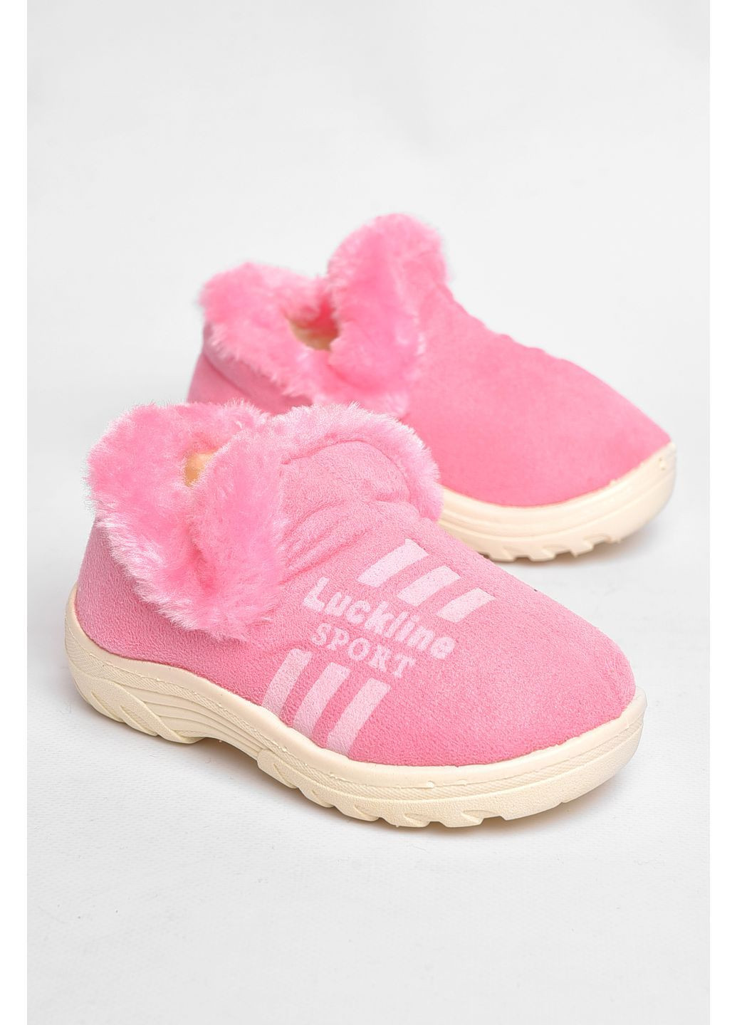 Капці дитячі чуні рожевого кольору з хутром Let's Shop (302713184)