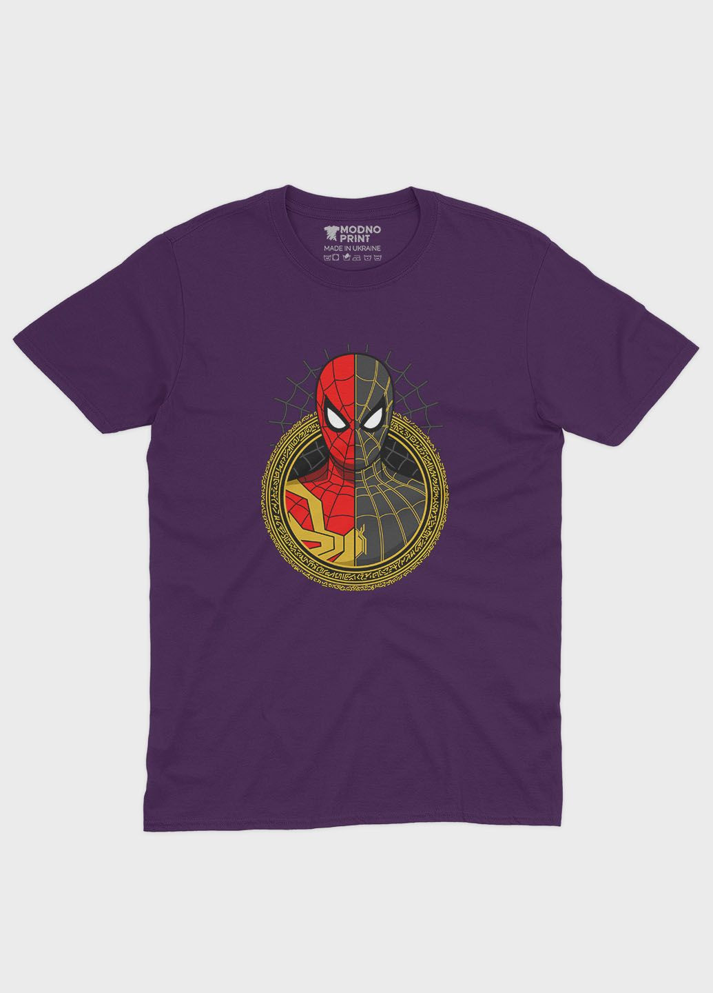 Фіолетова демісезонна футболка для хлопчика з принтом супергероя - людина-павук (ts001-1-dby-006-014-080-b) Modno