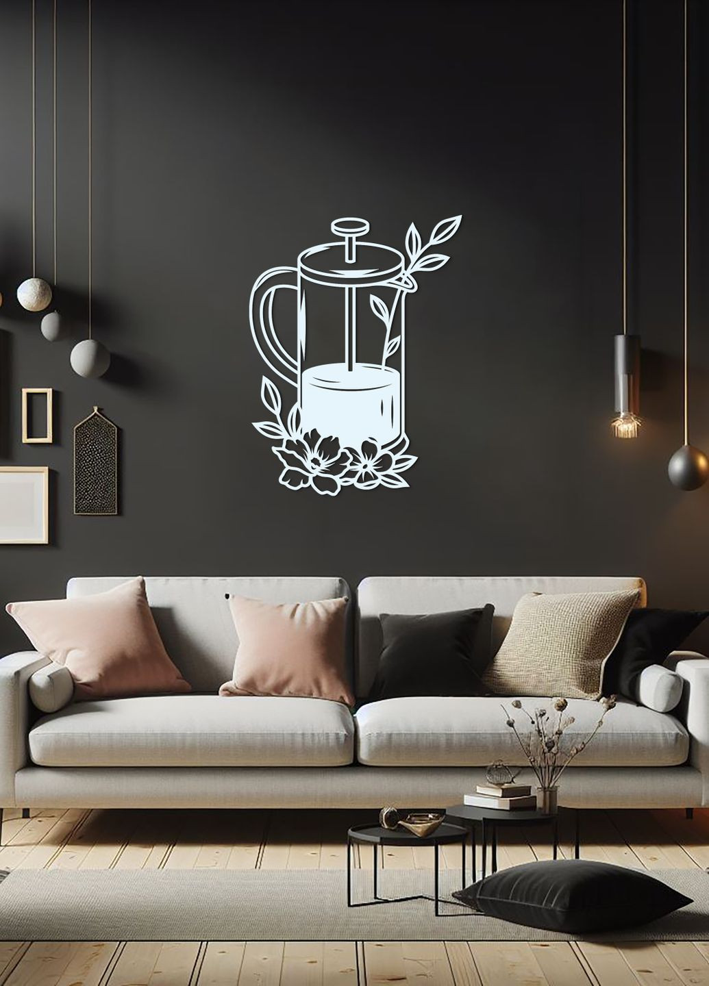 Сучасна картина на кухню, декоративне панно з дерева "Заварник", стиль мінімалізм 95х70 см Woodyard (292013385)