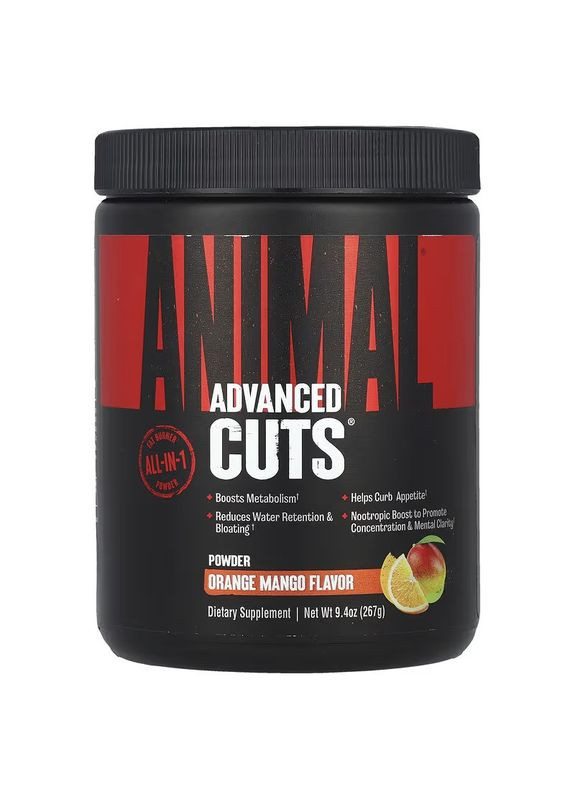 Жиросжигатель Animal, Advanced Cuts® Powder, Orange Mango, 267 g Universal Nutrition (336546573)