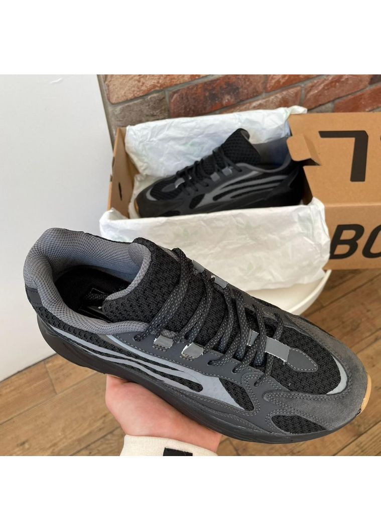 Сірі Осінні кросівки чоловічі adidas yeezy boost 700 v2 no logo grey адідас ізі буст No Brand