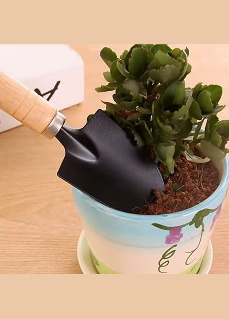 Садовые инструменты, мини набор садовых инструментов из трех предметов (мини-лопатка, пика, грабли). No Brand (316090024)