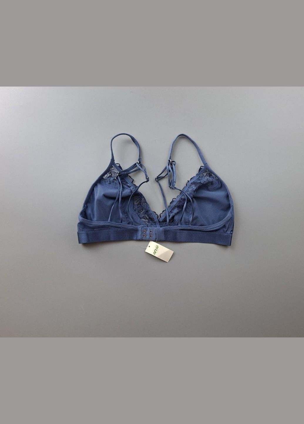 Синий бралетт бюстгальтер aerie American Eagle без косточек полиамид, атлас, кружево, эластан