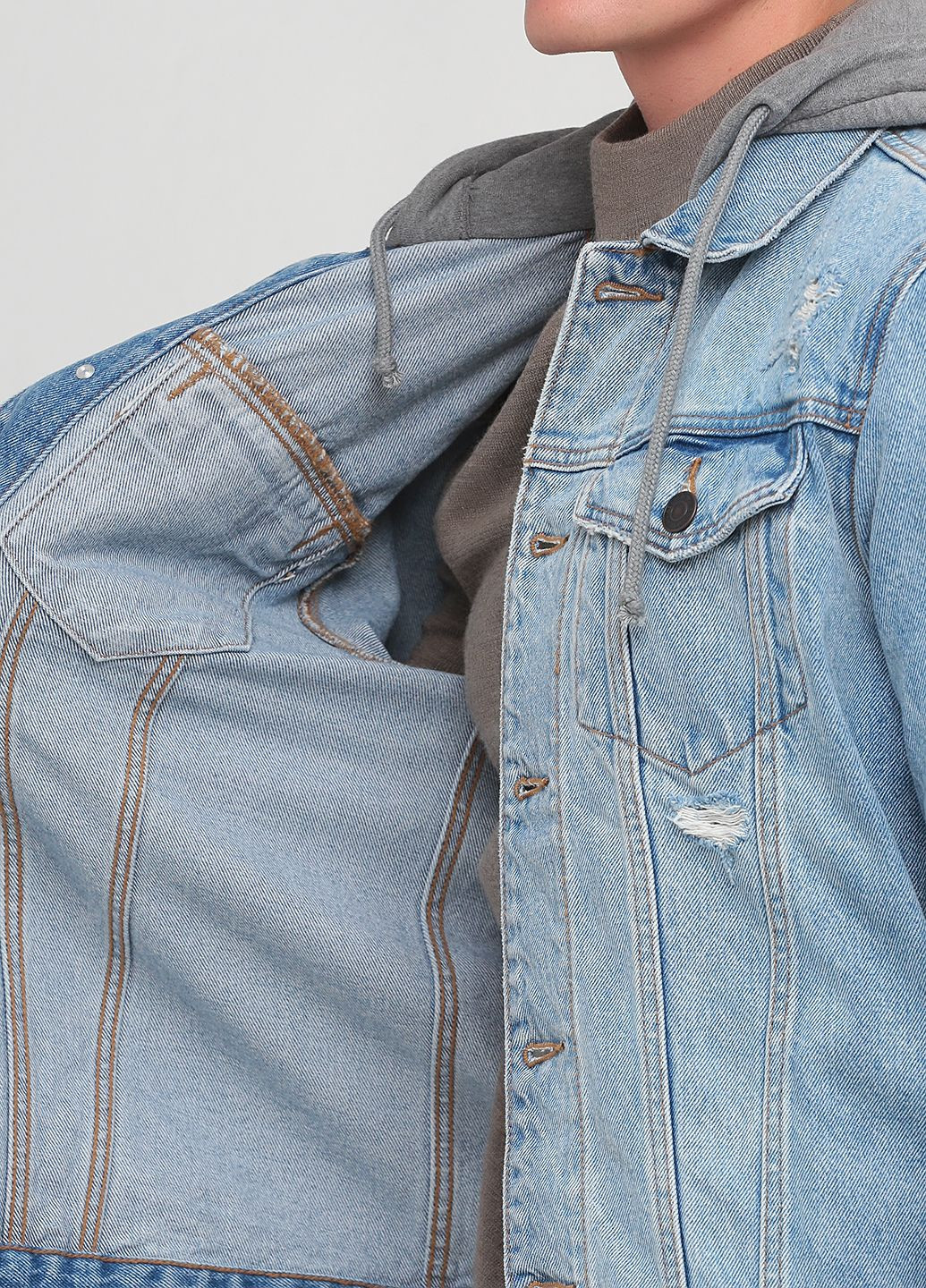 Блакитна демісезонна джинсова куртка af8134 Abercrombie & Fitch