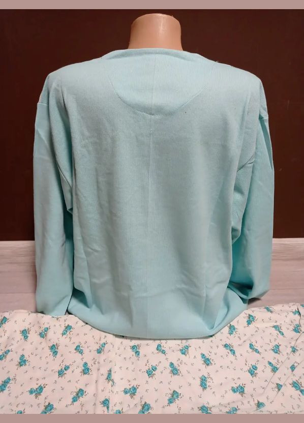 Мятная всесезон женская пижама турция фавн батал 50-58 размеры 100% хлопок кофта и брюки мятный футболка + брюки No Brand Піжама