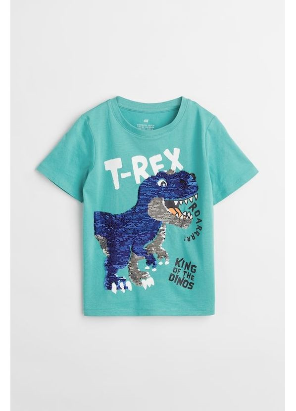 Бирюзовая летняя футболка H&M