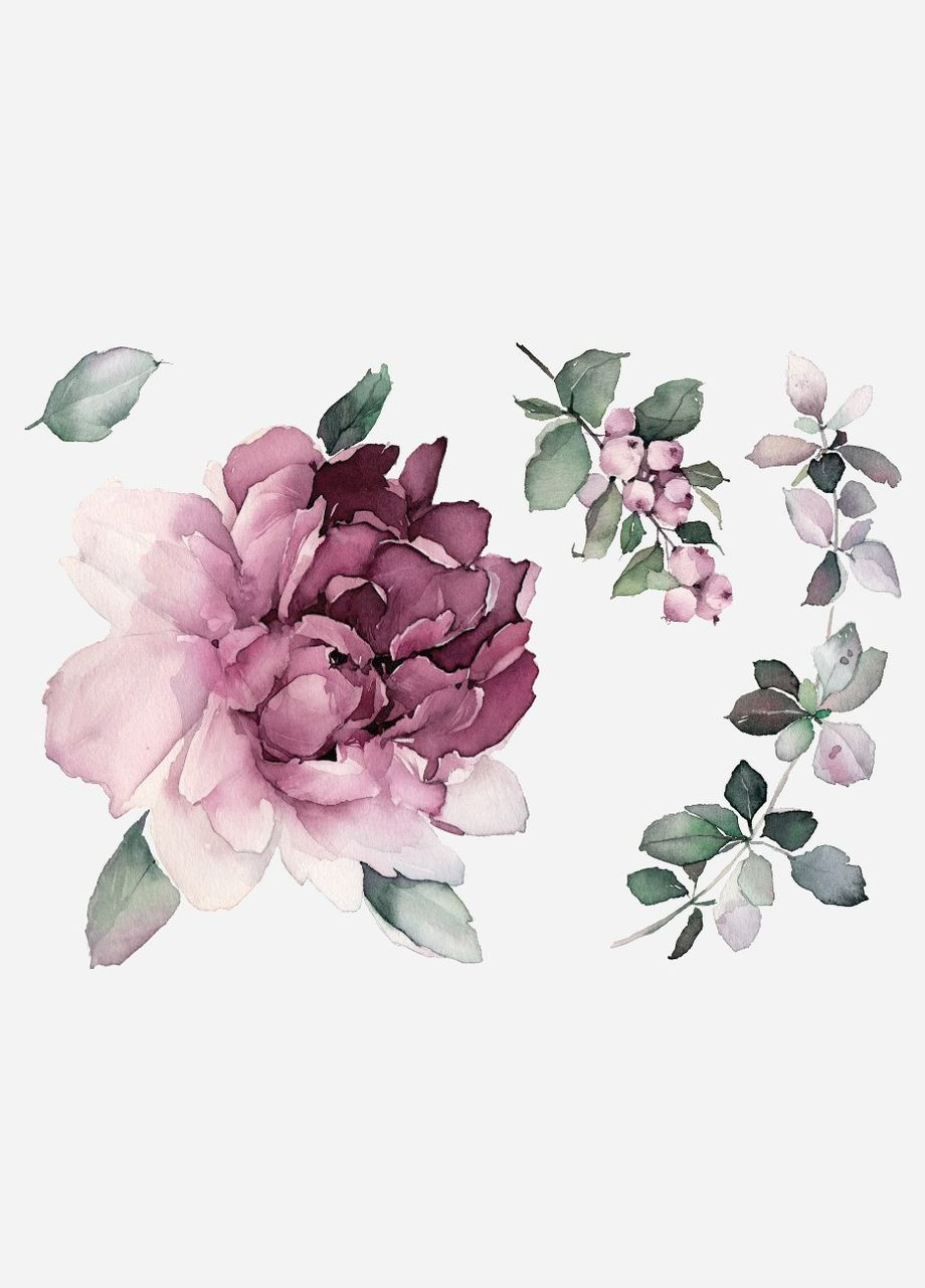 Временная татуировка "Фиолетовое настроение: роскошный пион" (AS-7002) BeriDari (340466821)