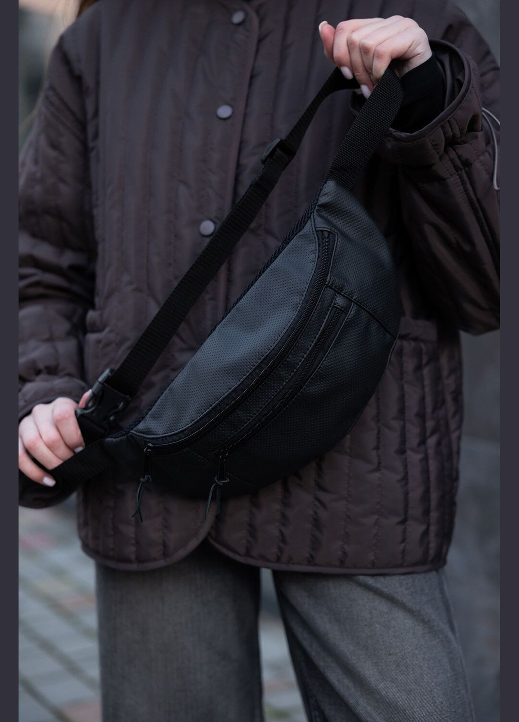 Женская сумка-бананка BOARD перфорация Mamakazala (337472031)