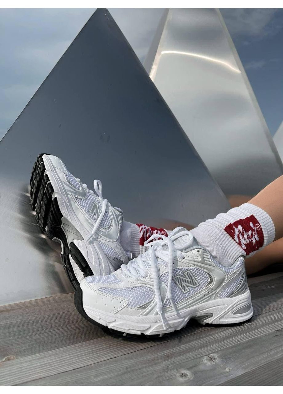 Білі Осінні кросівки чоловічі new balance 530 silver white нью беланс 530 No Brand