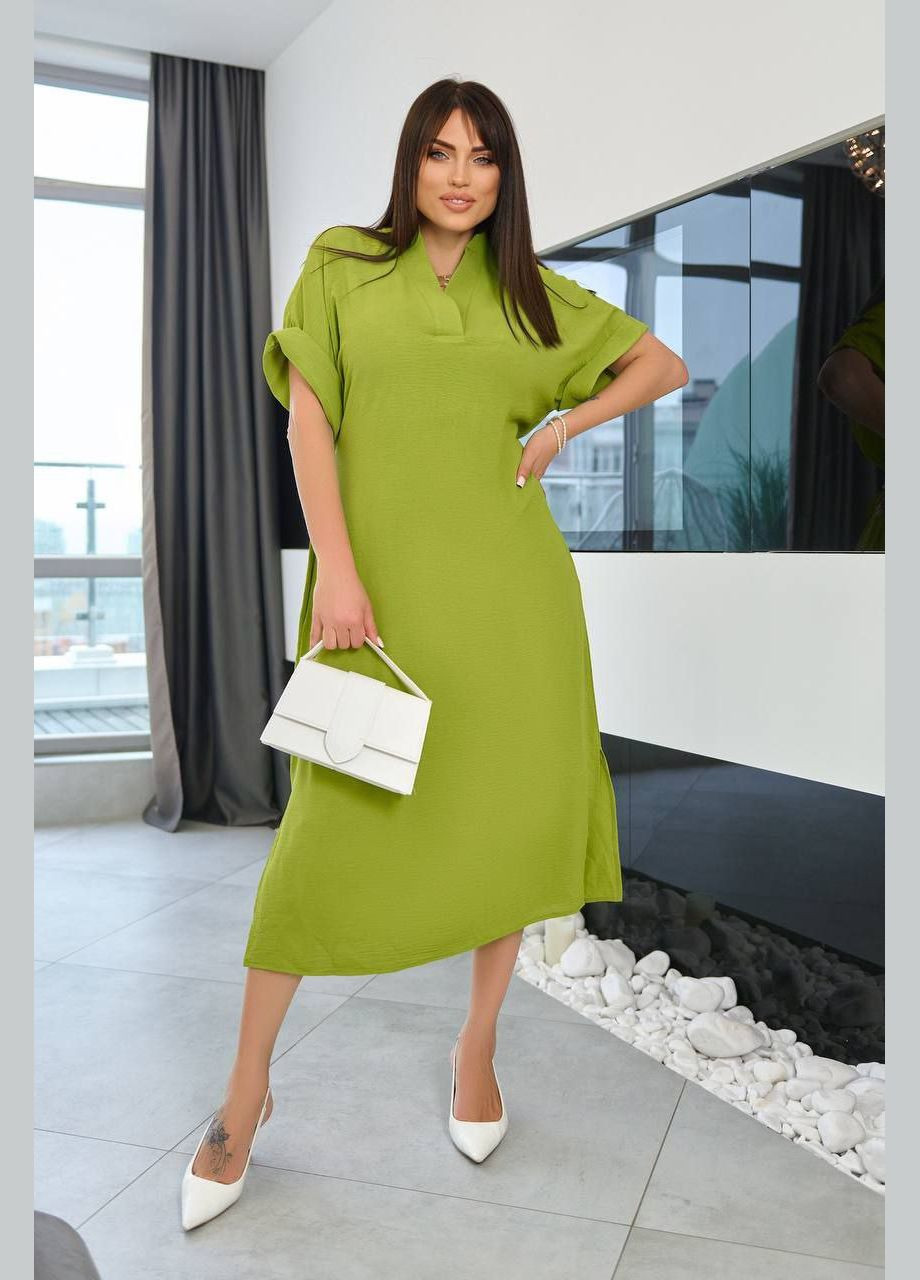 Світло-зелена повсякденний сукня вільного крою profitV