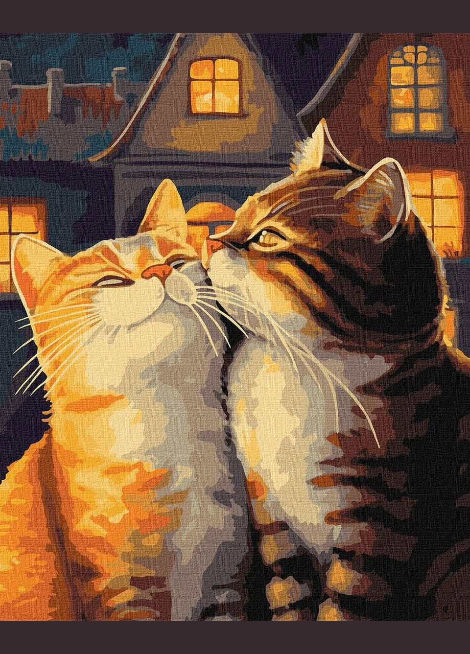 Картина по номерам Влюбленные котики Идейка 40 х 50 KHO6526 IDEYKA (354828095)